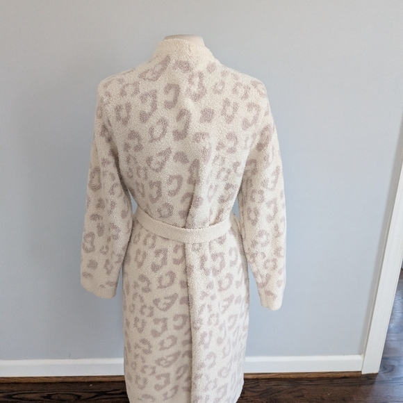 CozyChic® Knit In the Wild Long Sleeve Leopard Print Short Robe XL - Picture 6 of 8